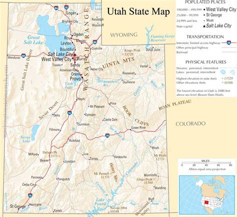 ♥ Utah State Map A Large Detailed Map Of Utah State Usa