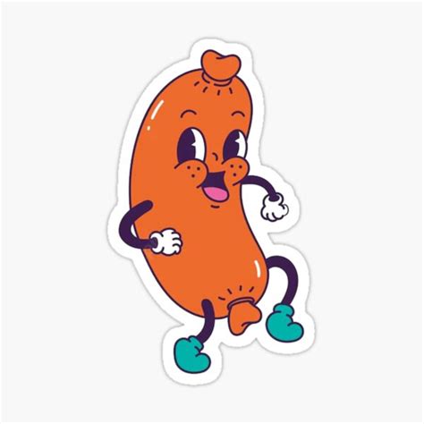 Retro Hot Dog Cartoon Sticker For Sale By Jreheard468 Redbubble