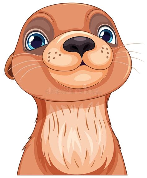 Cute Otter Cartoon Character Stock Vector Illustration Of Background