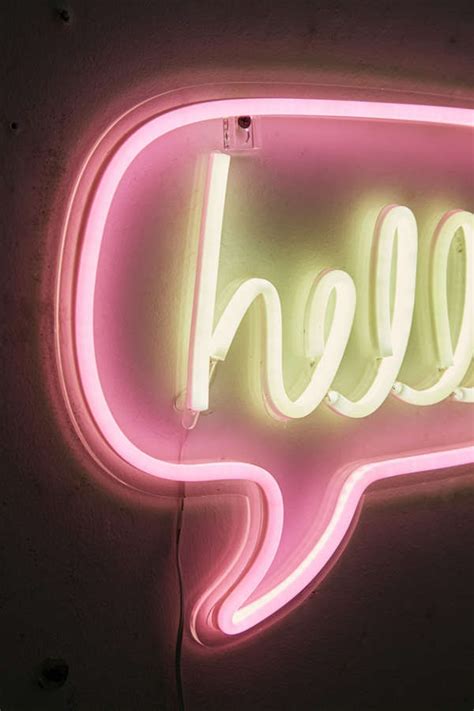 Hello Neon Sign Urban Outfitters