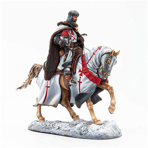 Mounted Teutonic Knight Livonian Order Single Mounted Figure Cru124
