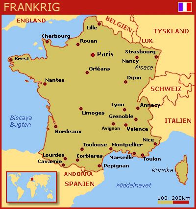 Kort Over Frankrigs Store Byer