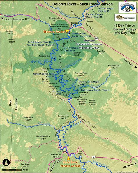 Dolores River Map Slick Rock Canyon Rafting Access Wilderness Aware