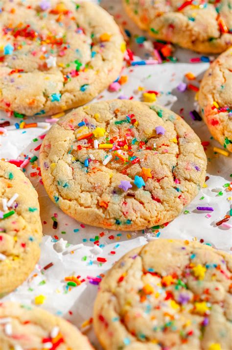 Soft Chewy Funfetti Cookies Buttery Sprinkled Filled Soft And Chewy