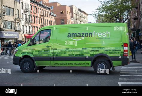 An Amazon Fresh Grocery Delivery Service Van In Chelsea In New York