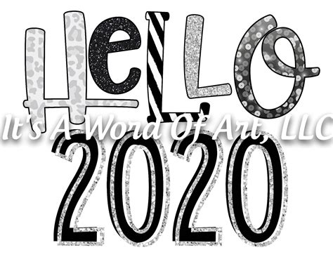 New Years 6 Hello 2020 Stars And Stripes Sublimation Transfer Set