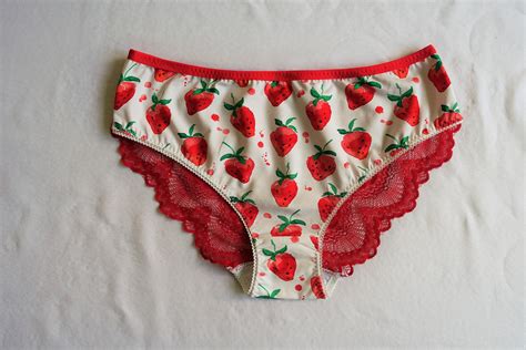 strawberries handmade cotton lingerie set cotton panties and etsy