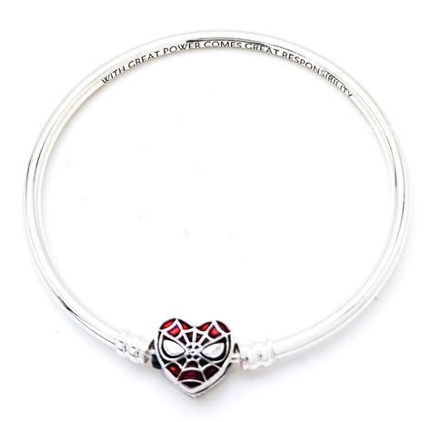 New 100 Pandora 925 Ale Marvel Spider Man Mask Clasp Bangle Bracelet
