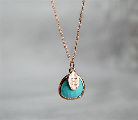 Turquoise Necklace December Birthstone Necklace Bridesmaid Etsy
