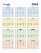 1964 Calendar (PDF, Word, Excel)