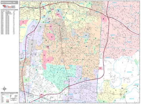 Kettering Ohio Wall Map Premium Style By Marketmaps Mapsales