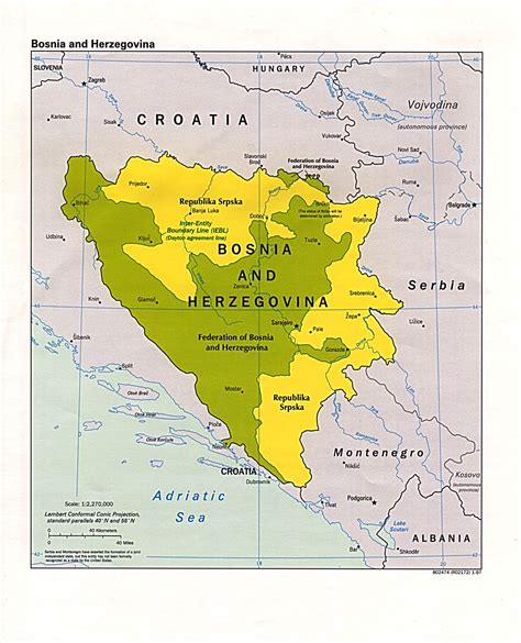 Bosnien Und Herzegowina Polit Karte Bosnien Herzegowina