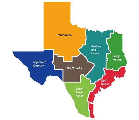 Region Map Of Texas Map Vector