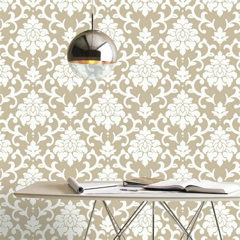 Damask Gold Peel And Stick Wallpaper Peel And Stick Decals The Mural Store