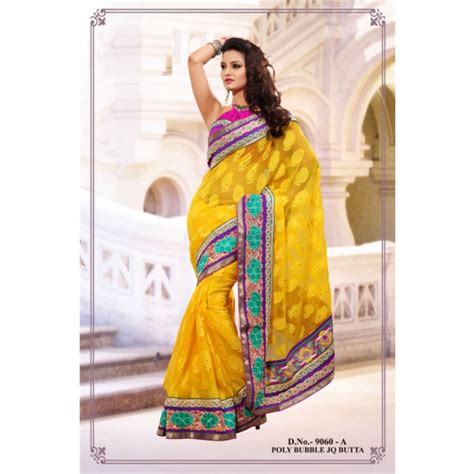 SimpleSarees Designer Yellow Embroidered Saree - Silk Sarees by Simple Sarees | Saree designs ...