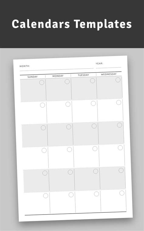 Calendars Templates Calendar Template Monthly Calendar Template