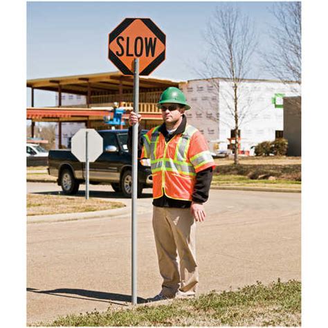 Stopslow Sign With Pvc Staff Forestry Suppliers Inc