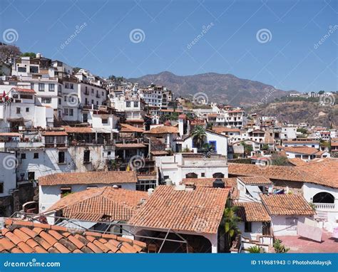 Famous Cityscape Landscape Of Historical Taxco De Alarcon City At State