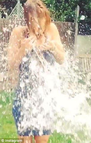 Daisy Lowe Goes Braless In White T Shirt For Ice Bucket Challenge