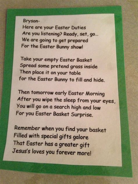 Easter Poem I Created For The Boys To Read The Night Before Easter