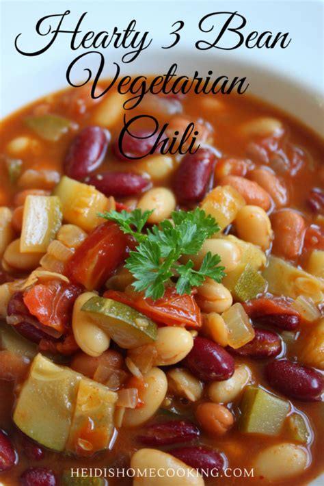 Add the diced tomatoes and water i love any kind of bean soup, and this 15 bean soup variety really hits the spot! Hearty 3 Bean Vegetarian Chili | Heidi's Home Cooking ...