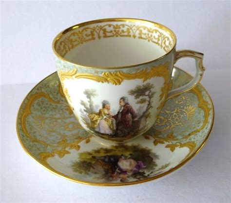 Exquisite Antique Kpm Berlin Tea Cup Saucer Tea Cups Antique Tea