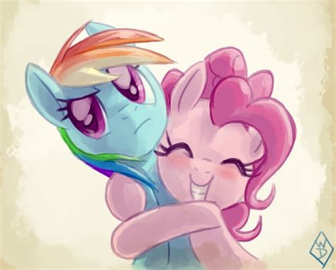 Pinkie Pie And Rainbow Dash Hugging My Little Pony Friendship Is