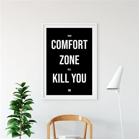 Inspirational Wall Art Your Comfort Zone Will Kill You Motivational Canvas Wall Art