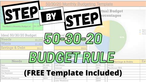 50 30 20 Rule Of Budgeting Excel Template Included Youtube