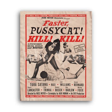 Printable Faster Pussycat Kill Kill Vintage 1965 Movie Poster