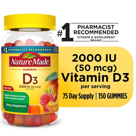 Nature Made Vitamin D3 2000 Iu 50 Mcg Per Serving Gummies Dietary