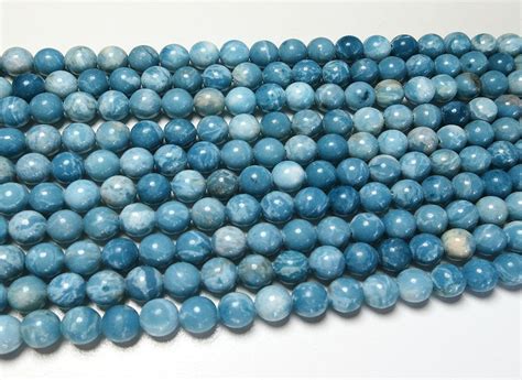 Natural Blue Larimar Quartz Gemstone Round Beads Grade A Sold By 15