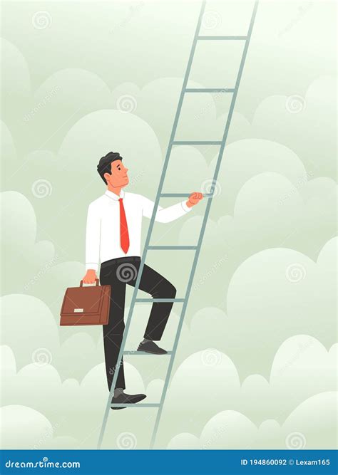 Concept of Climbing the Career Ladder. Metaphop of Conquering Heights