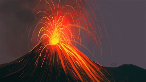 Volcano Eruption Art 4k Hd Wallpaper