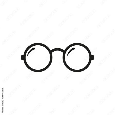 Round Glasses Icon Round Glasses Vector Isolated On White Background Flat Vector Illustration