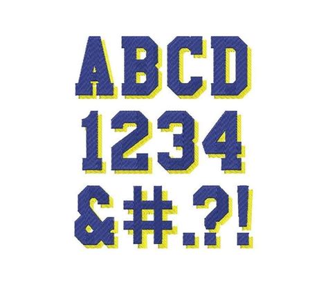 Varsity Collegiate Block Type Shadow Font In Many Sizes Included Bx