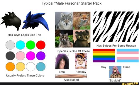 Typical Male Fursona Starter Pack Hair Style Looks Like This C Has