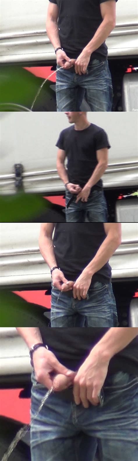 Uncut Trucker Caught Peeing In Public By Spy Cam Spycamfromguys