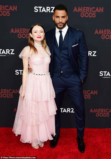 American Gods Stars Emily Browning And Ricky Whittle Cozy Up On Red