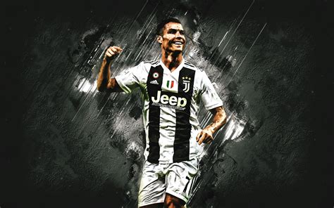 Ronaldo with ball is wearing white sports dress hd ronaldo. Download wallpapers Ronaldo, black stone, Juventus FC, joy ...