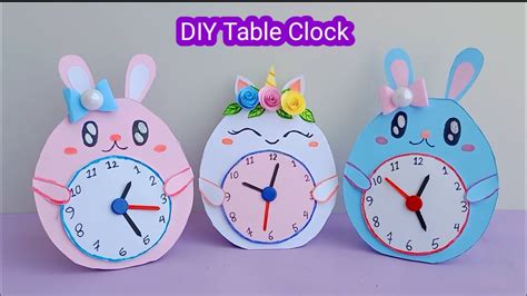 How To Make Paper Table Clock School Project Diy Table Clock