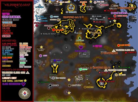 Bosses And Monsters Map Of The Wilderness Pvm Guides Simplicity