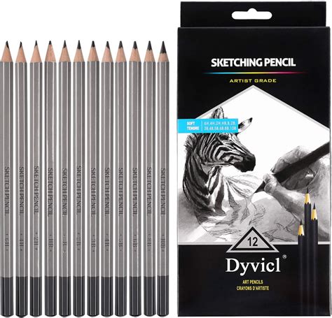 Dyvicl Professional Drawing Sketching Pencil Set 12 Pieces Drawing