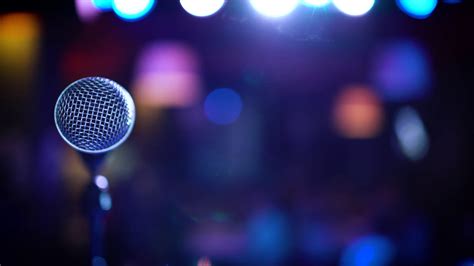 Microphone On Stage Against Background Of Stock Footage Sbv 319500843