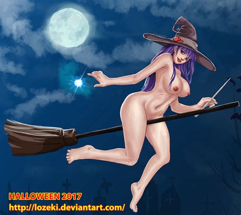 Cartoon Witch Flying On Her Broom Vector Clip Art Illustration Buy