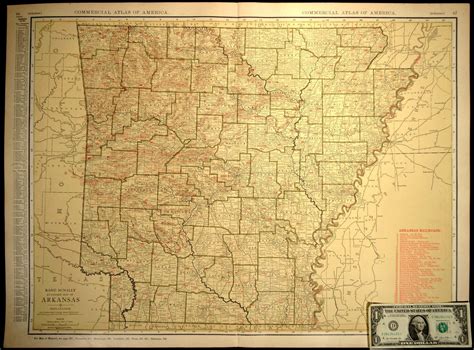 Arkansas Railroad Map Wall Decor Art Extra Large Original Vintage Maps