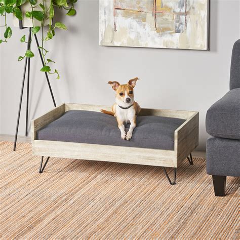Mid Century Modern Cushioned Wood Frame Dog Bed Nh852803 Noble