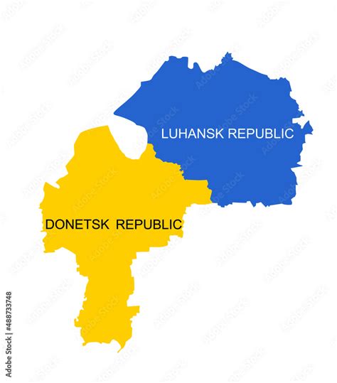 Luhansk And Donetsk Peoples Republic Map Vector Silhouette Illustration