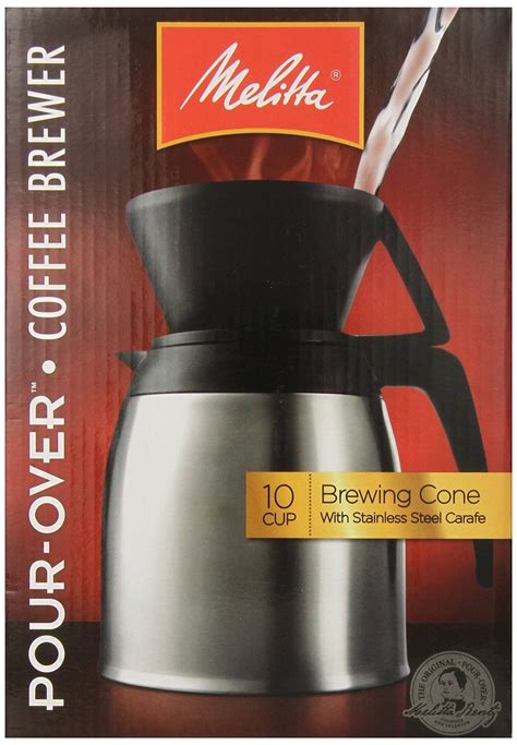 Melitta Coffee Maker 10 Cup Pour Over Brewer With Stainless Thermal