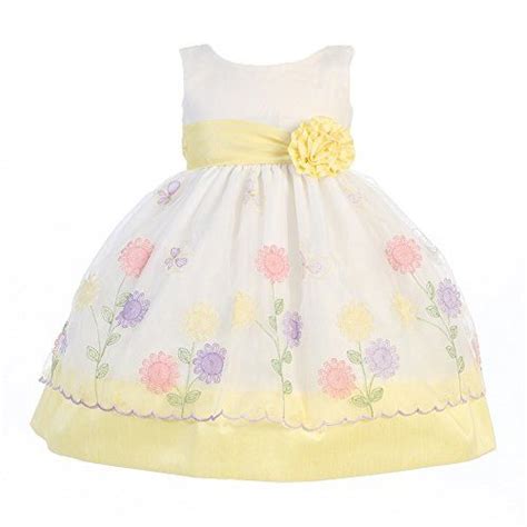 Little Girls Yellow Organza Poly Silk Trims Flower Girl Easter Dress 2t